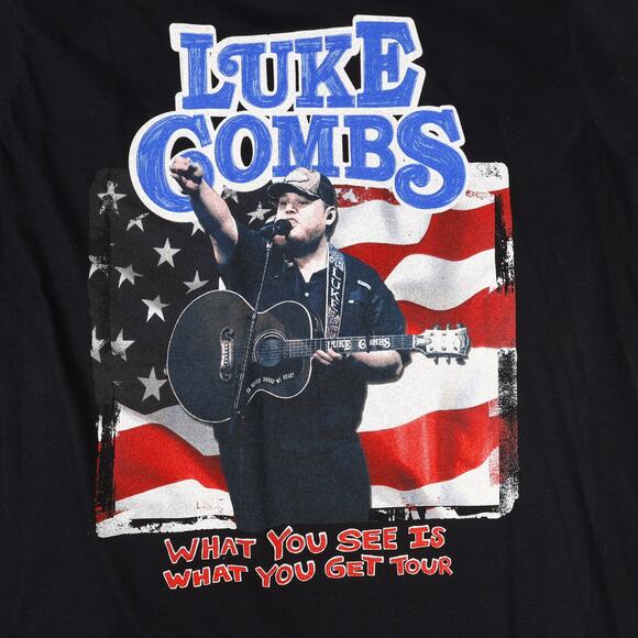 Luke Combs What You See Tour Mens Medium Tee T-Shirt Black - Picture 1 of 8